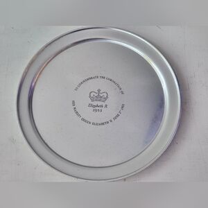 Vintage Comnemorative Queen Elizabeth Coronation 1953 10" Silver Serving Dish